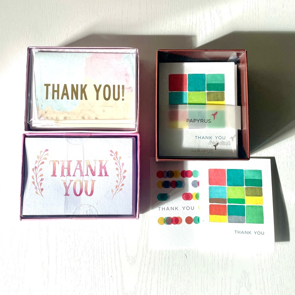 3 pack of Thank You Cards with envelopes